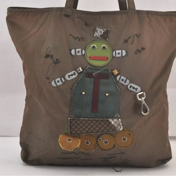 Prada Nylon Tessuto Robot Tote Bag/Shoulder Bag Olive Green | Women’s | Used | - Picture 2 of 14